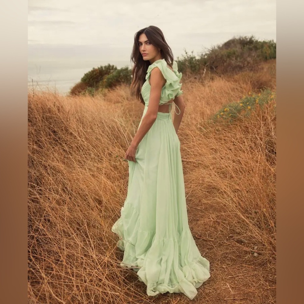 MAC DUGGAL
Ruffle Tiered Cut-Out Chiffon Gown Anthropologie - Picture 13 of 17